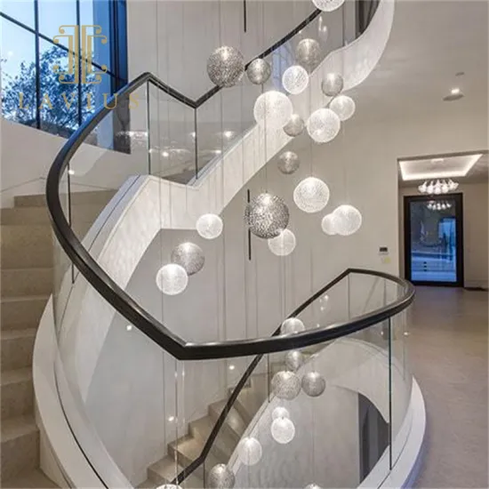 Post Modern Clear Led Glass Foyer Custom Chandelier