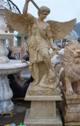 archangel michael marble statue