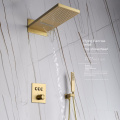 Moderm Luxury Gold Concealed Shower Faucet Set Rainwater