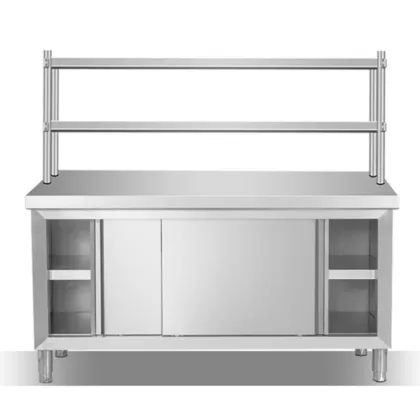 Custom Stainless Steel Sliding Doors for Kitchen Work Cabinets