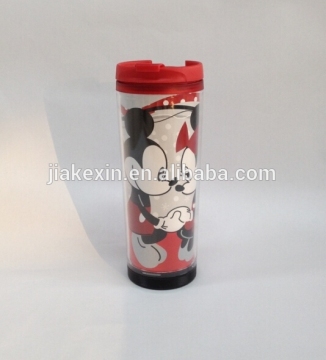 plastic thermal cups for coffee with modern drawing
