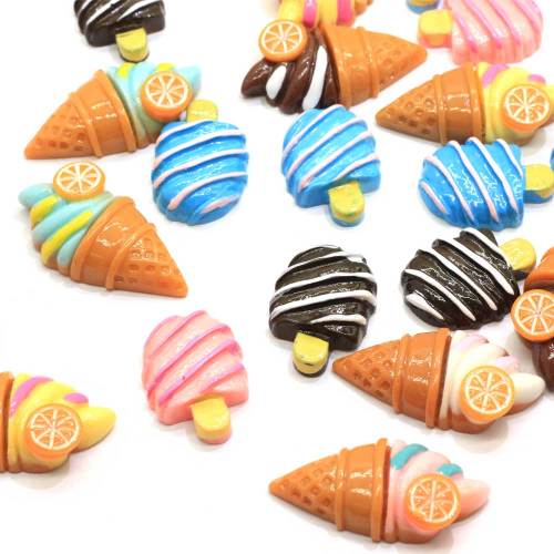 Dollhouse Miniature Food Prendend Toy Lemon Ice Bar Popsicle Resin DIY Simulation Food Slime Charm Accessories