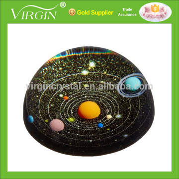 Stylish planetary system design crystal magnifier dome paperweight, glass paper weight for personalized club and business gift