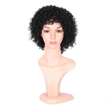 100% HUMAN HAIR CHEAP MACHINE MADE CURLY WIG