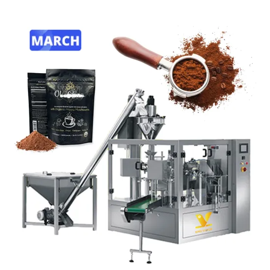 Automatic Pouch Doypack Powder Filling and Sealing Machine for Instant Coffee Powder Packaging