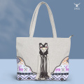 Bolso de mano tejido con búho de estilo étnico