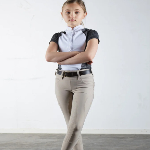 Khaki Equestrian Breeches Kids With Side Pockets