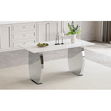 Modern Stainless Steel Pedestal Dining Table
