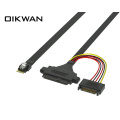 SFF-8654 4I SlimSAS SFF-8654 4i TO SFF-8639+15PIN Cable With ear Supplier