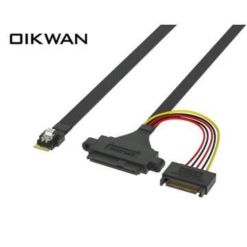 Slimsas SFF-8654 4i à SFF-8639 + Câble 15pin avec oreille