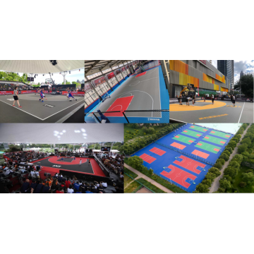 Aprobación de FIBA ​​3x3 pp plástico deportes pisos patio trasero patio deportivo cancha