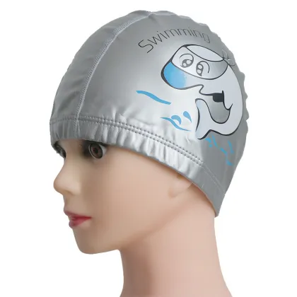 Extra Large Protect Ear Ironman Printing PU Swimming Cap