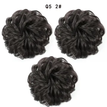 Wolesale Hot Selling Curly Scrunchie Chignon Hair Bun For Women And Girls Synthetic Hair Ring Wrap On Messy Hair Chignon Bun