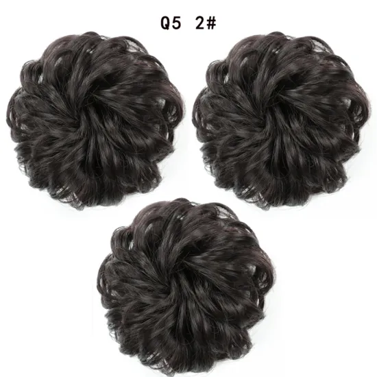 Wolesale Hot Selling Curly Scrunchie Chignon Hair Bun For Women And Girls Synthetic Hair Ring Wrap On Messy Hair Chignon Bun
