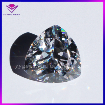 Color Sparkle Fat Triangle Shape White Trillion Cut CZ Cubic Zirconia Stone