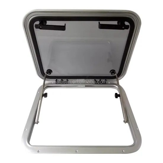 Boat Accessories Aluminum Rectangular 425*625mm Boat Hatch Porthole Window Tempered Glass Side Marine Windows