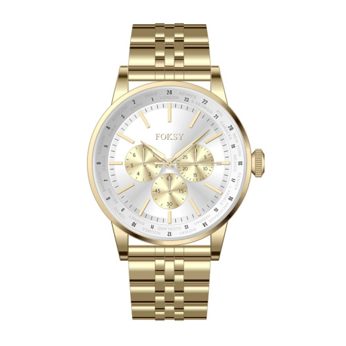 Foksy Solid stainless men chronograph sport watch