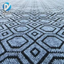 Black & Grey Hexagonal Jacquard Carpet