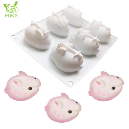 Silicone Rabbit Shape 3D Baking Mold for Cake and Ice Cream Decoration