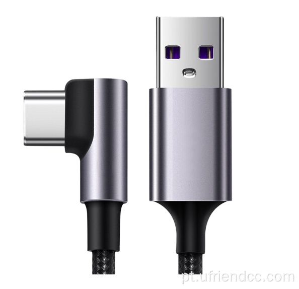 USB-3.0 Male para Tipo C ângulo reto rápido Cabo