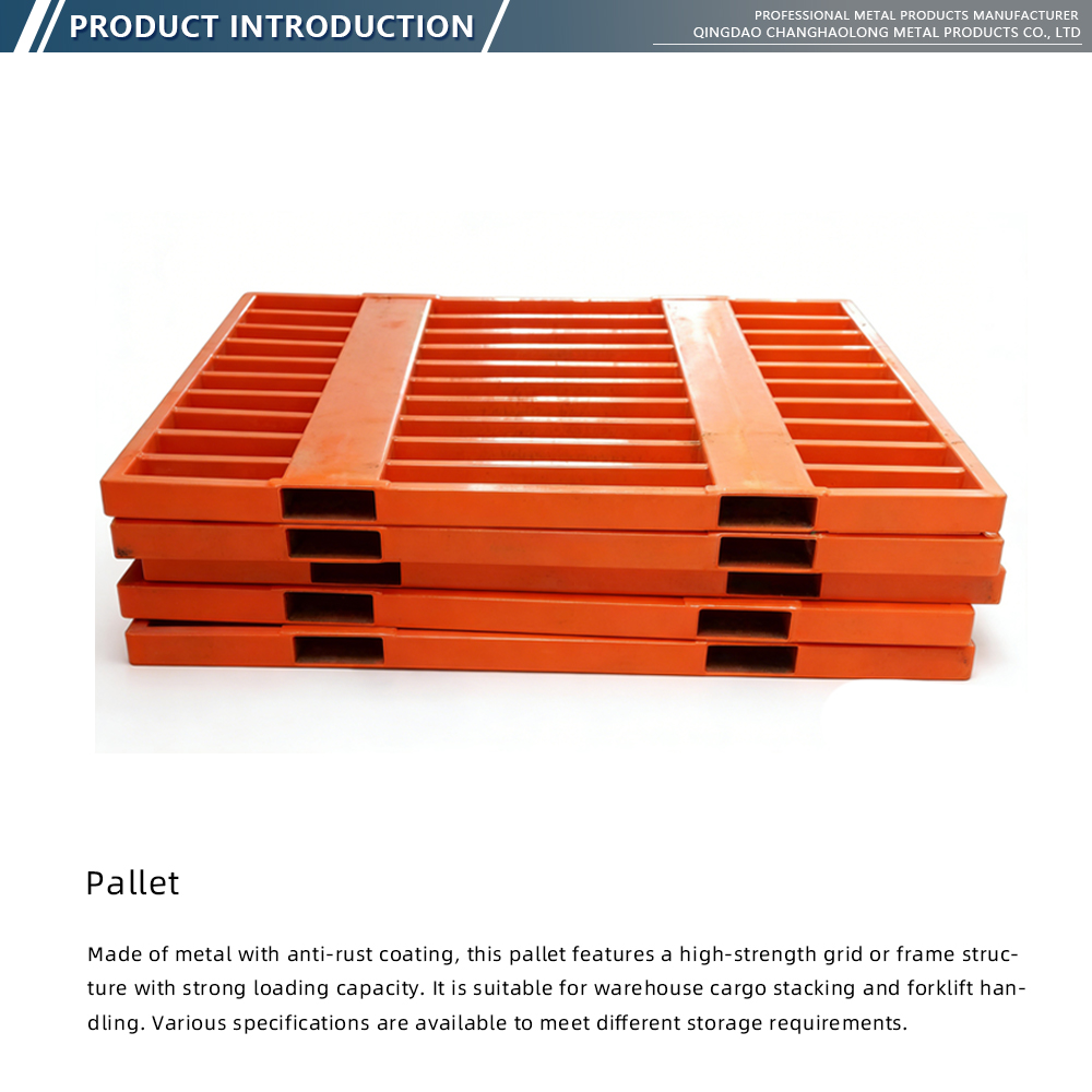Orange Powder Coated Steel Pallet X