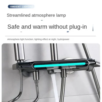 Copper Gun Gray Digital Display Shower Suite with Supercharged Hot and Cold Brass Valve