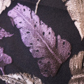 Tissu Jacquard Élégant Plume Violet