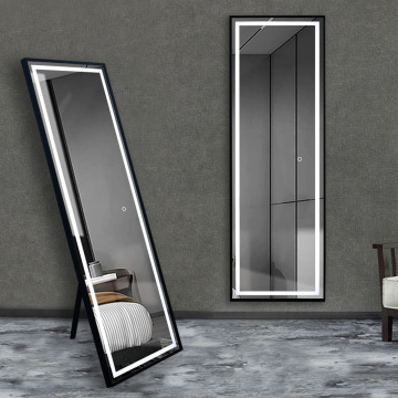 Smart LED Illuminated Aluminium Frame Full-Length Mirror Dengan Stand