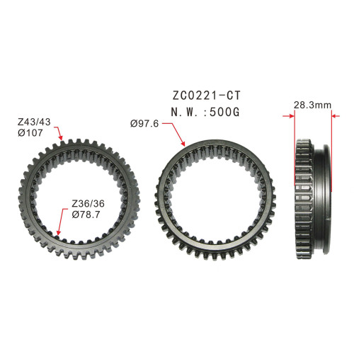 Auto parts input transmission synchronizer ring FOR FIAT PALIO OEM55195574