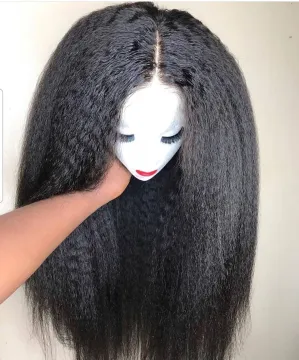 Wholesale Yaki Human Hair Lace Front Wig Vendor Brazilian Virgin Cuticle Aligned Human Hair Full HD Lace Frontal Closure Wig