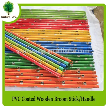 PVC coated brush wooden handle cleaning tools wooden broom stick wood mop stick factory