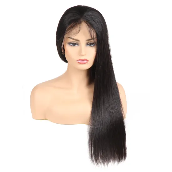 Shmily Natural 1b Color Brazilian Human Hair Lace Front Wig 360 Straight Wave Virgin Hair Cuticle Aligned 360 Lace Frontal Wig