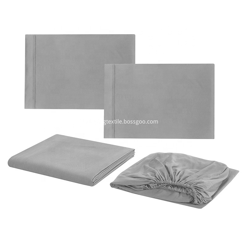 Wholesale Plain 90gsm Microfiber 4pc Bed Sheet