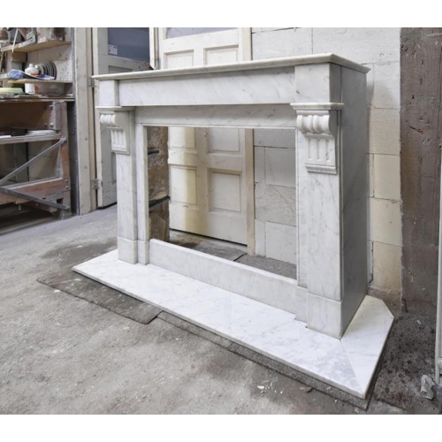 Custom Size Period Carrara Marble Mantel for Fireplaces