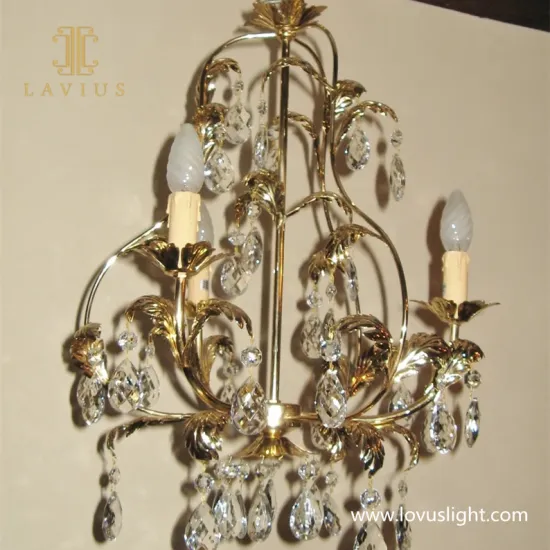 Antique vintage custom pendant light Living room crystal chandelier Luxury gold crystal chandelier