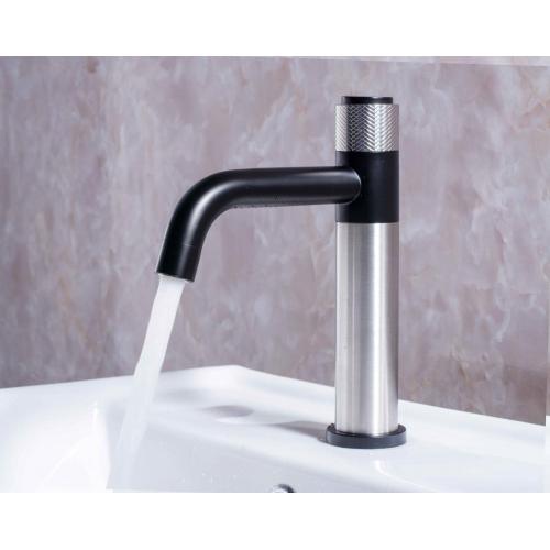 360 rotating stainless-steel button single cold basin faucet
