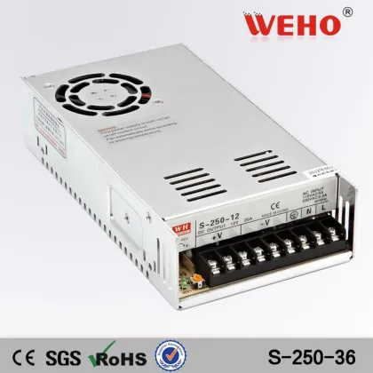 Hotsale high power industrial power supply 36v 250w led switching power supply