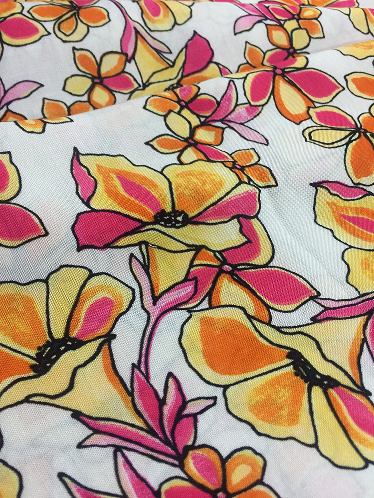 Flower design Rayon Challis 32S Printing Fabric