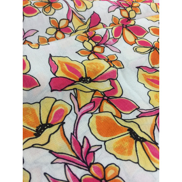 Flower design Rayon Challis 32S Printing Fabric