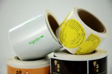 Adhesive label stickers with transparent stickers in rolls