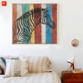 Wildlife Zebra Wood Art Wall Painting