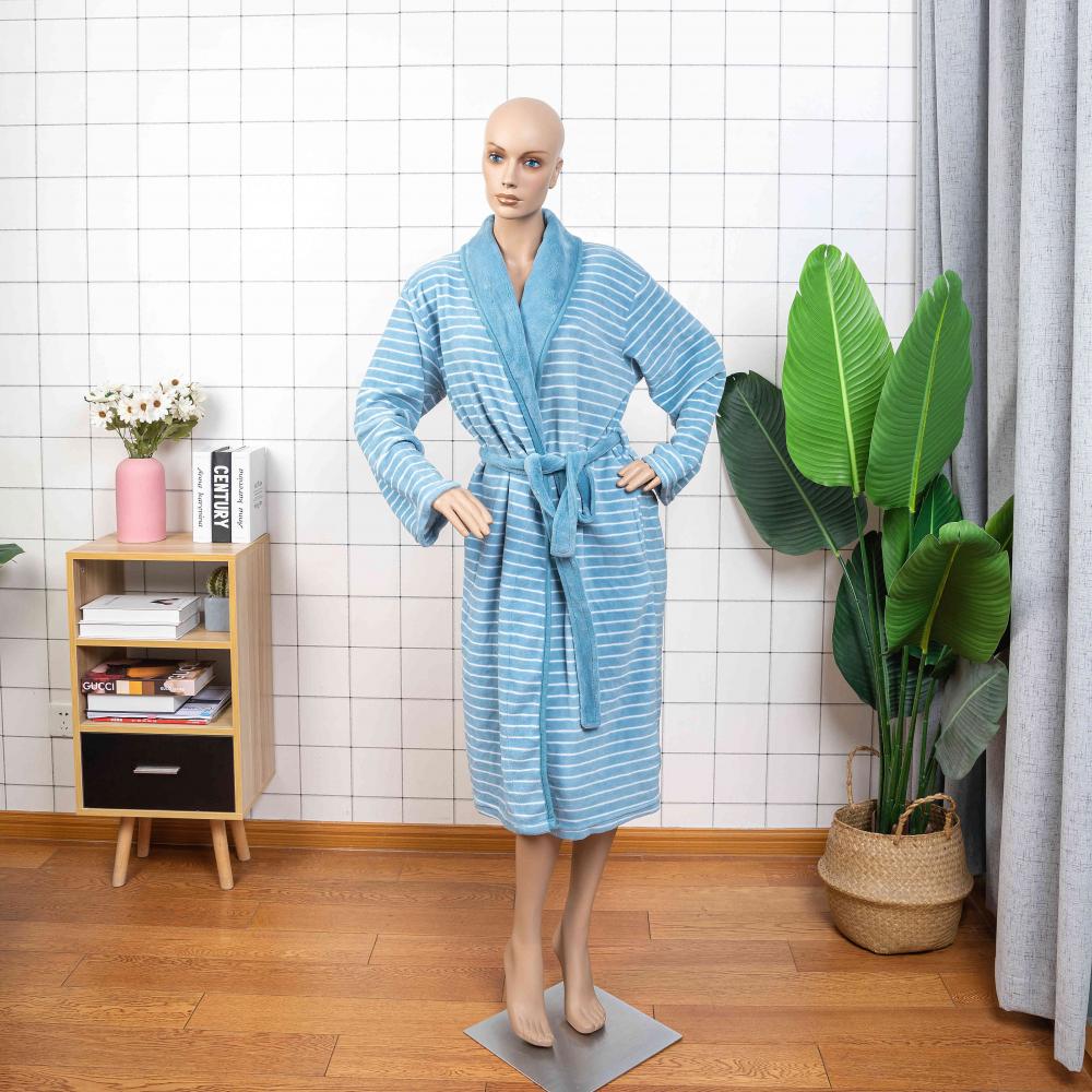 Custom 100% Cotton Velour fabric luxury Hotel Bathrobe