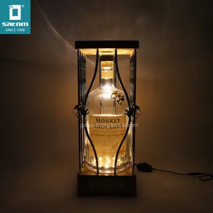 Special Shape Acrylic Metal Wooden Bottle Presenter