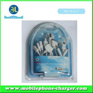 2013 high quality 10 in 1 charger data cable