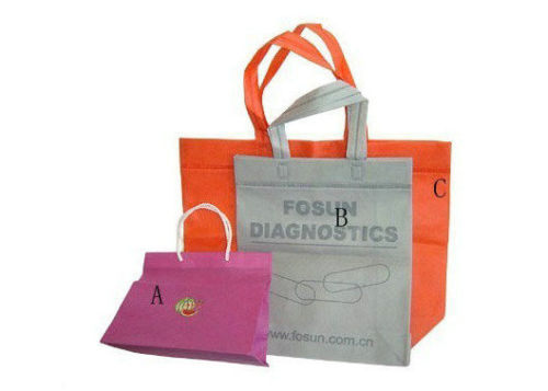 Custom Promotional Non-woven Bag, Recycled Bags Pink / Orange / Grey For Promotion