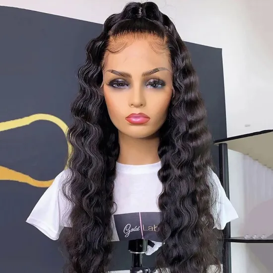 Wholesale Cheap Deep Wave Hd Full Lace Frontal Closure Wig Vendor Natural Virgin Brazilian Human Hair Transparent Lace Front Wig