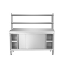 Mesa de cocina de acero inoxidable personalizada con corte de acero