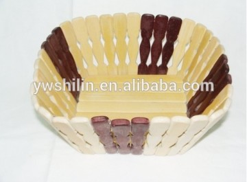 Hot Sales Bamboo beaded fruit basket with handle