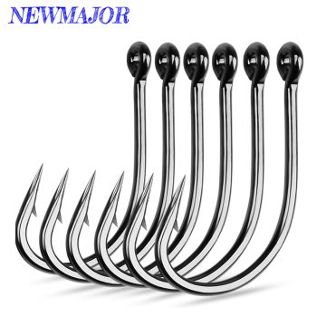 Newmajor 1# 2# 4# 8# 100st/väska högt kol Barbed Single Fishing Hooks grossistleverantör för karp