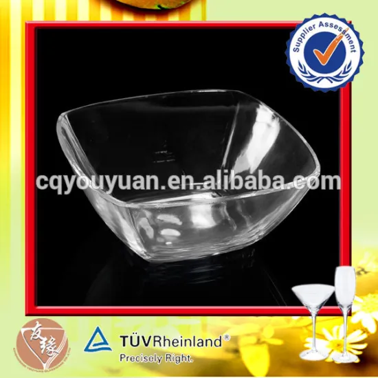 Wholesale widely use square large clear glass bowl